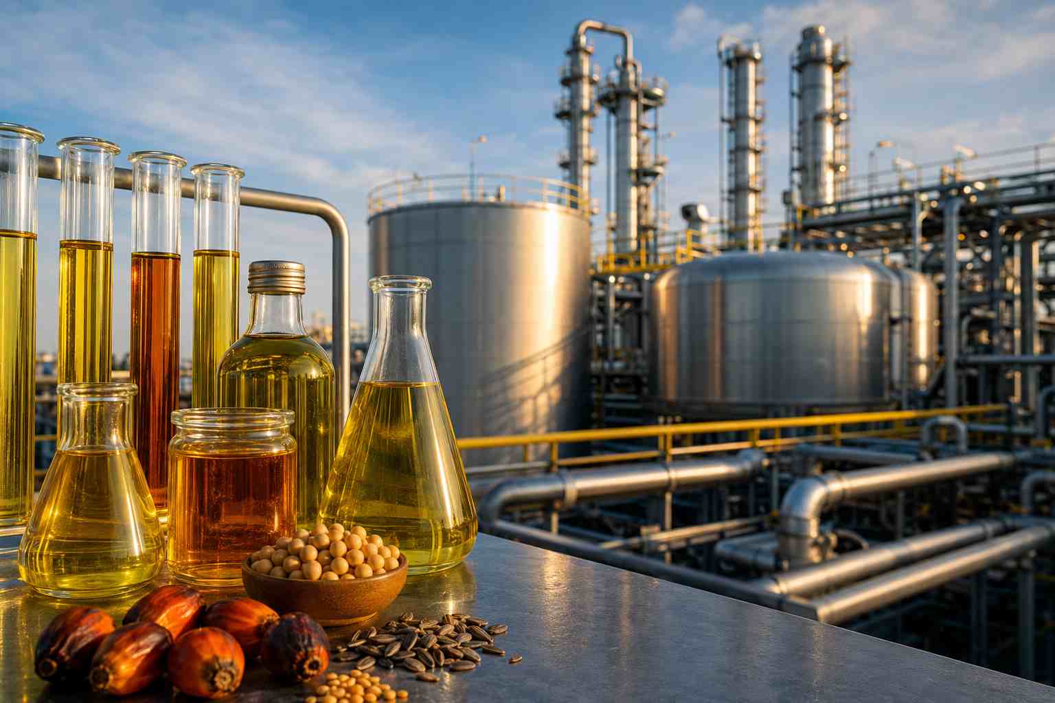 Processo industrial de refino de óleos e gorduras